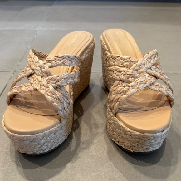 Kaanas X Shopbop Guadalupe criss cross raffia wedges - Picture 2 of 10